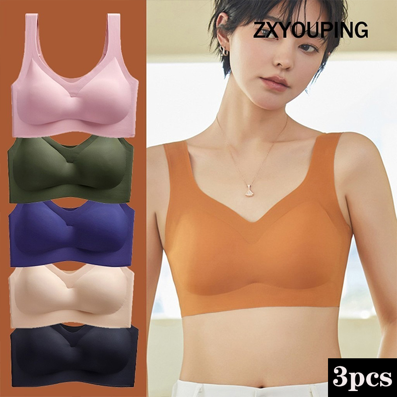 3PCS Sexy Sports Bra Seamless  - Full Coverage Bra ulasan dan harga