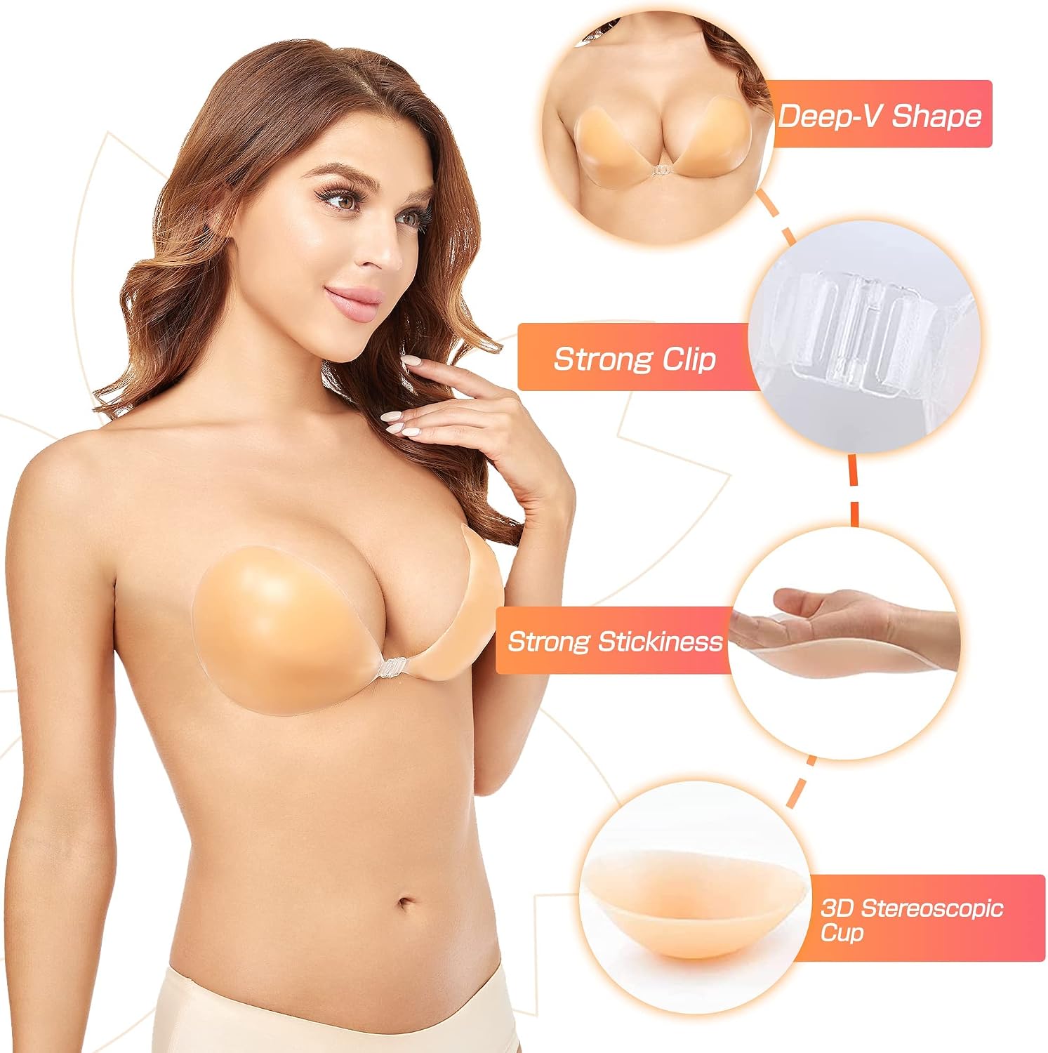 Push-Up Wire-Free Solid Silico - Strapless Bra Adhesive ulasan dan harga